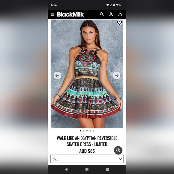 WALK LIKE AN EGYPTIAN REVERSIBLE SKATER DRESS - LIMITED - Picture 1 of 2